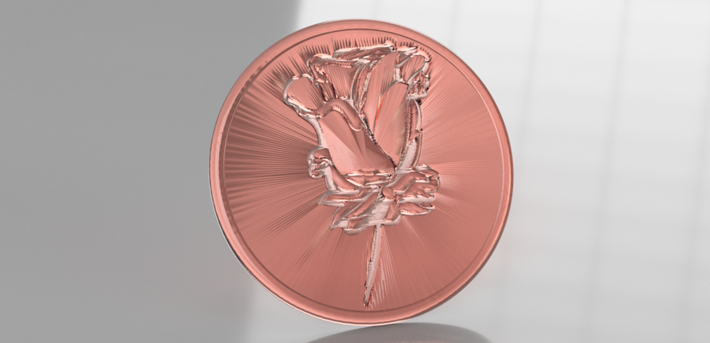 Coaster with rose (pair) 3D Print 246454 Coaster with rose (pair) 3D Print 246454