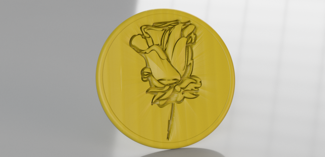 Coaster with rose (pair) 3D Print 246455 Coaster with rose (pair) 3D Print 246455