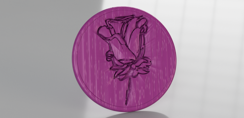 Coaster with rose (pair) 3D Print 246456 Coaster with rose (pair) 3D Print 246456