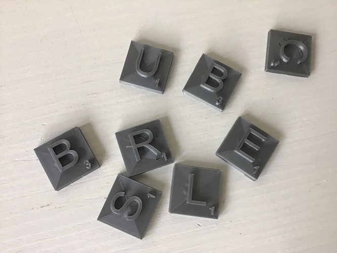 SCRABBLE 3D Letters for English version board game stl file 3D Print 246529 SCRABBLE 3D Letters for English version board game stl file 3D Print 246529