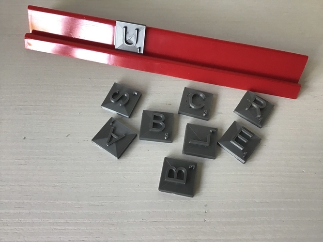 SCRABBLE 3D Letters for English version board game stl file 3D Print 246531 SCRABBLE 3D Letters for English version board game stl file 3D Print 246531