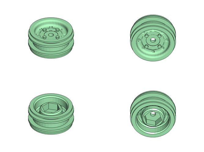 Rims Wheels for WPL 1:16 Truck 12mm Hex. 3D Print 246941 Rims Wheels for WPL 1:16 Truck 12mm Hex. 3D Print 246941