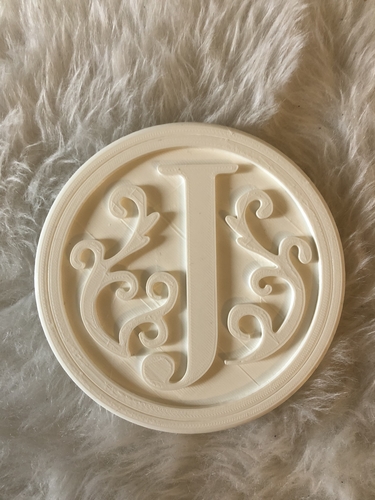 Coaster letter 'J' 3D Print 247072 Coaster letter 'J' 3D Print 247072