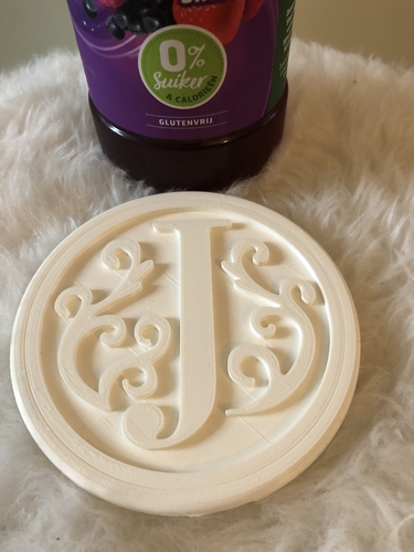 Coaster letter 'J' 3D Print 247073 Coaster letter 'J' 3D Print 247073