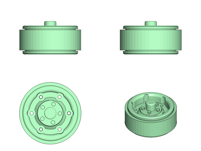 Crawler Scaler Rims 1.9" for HG P407 Tamiya Bruiser Clone 220mm 3D Print 247108 Crawler Scaler Rims 1.9" for HG P407 Tamiya Bruiser Clone 220mm 3D Print 247108