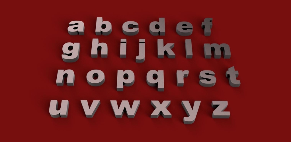 ARIAL BLACK font uppercase and lowercase 3D letters STL file 3D Print 248381 ARIAL BLACK font uppercase and lowercase 3D letters STL file 3D Print 248381