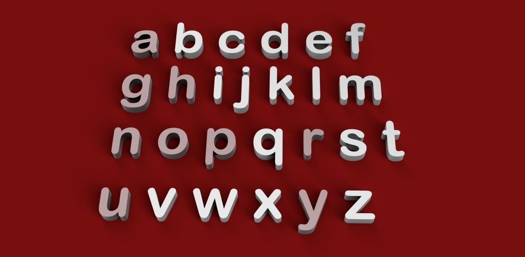 ARIAL ROUNDED font uppercase and lowercase 3D letters STL file 3D Print 248390 ARIAL ROUNDED font uppercase and lowercase 3D letters STL file 3D Print 248390