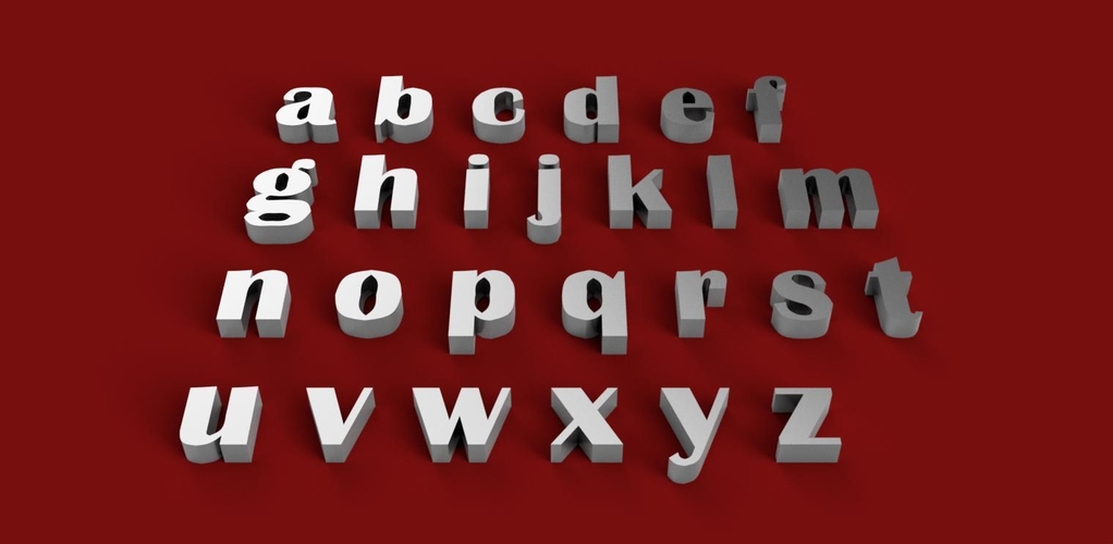 BRITANNIC BOLD font uppercase and lowercase 3D letters STL file 3D Print 248396 BRITANNIC BOLD font uppercase and lowercase 3D letters STL file 3D Print 248396
