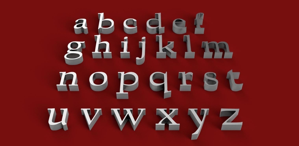 CALIFORNIAN font uppercase and lowercase 3D letters STL file 3D Print 248402 CALIFORNIAN font uppercase and lowercase 3D letters STL file 3D Print 248402