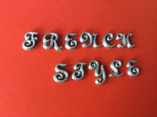 FRENCH STYLE font uppercase and lowercase 3D letters STL file 3D Print 248410 FRENCH STYLE font uppercase and lowercase 3D letters STL file 3D Print 248410