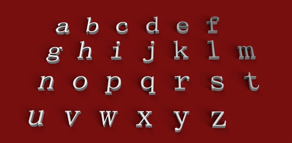SIMSUN font uppercase and lowercase 3D letters STL file 3D Print 248419 SIMSUN font uppercase and lowercase 3D letters STL file 3D Print 248419