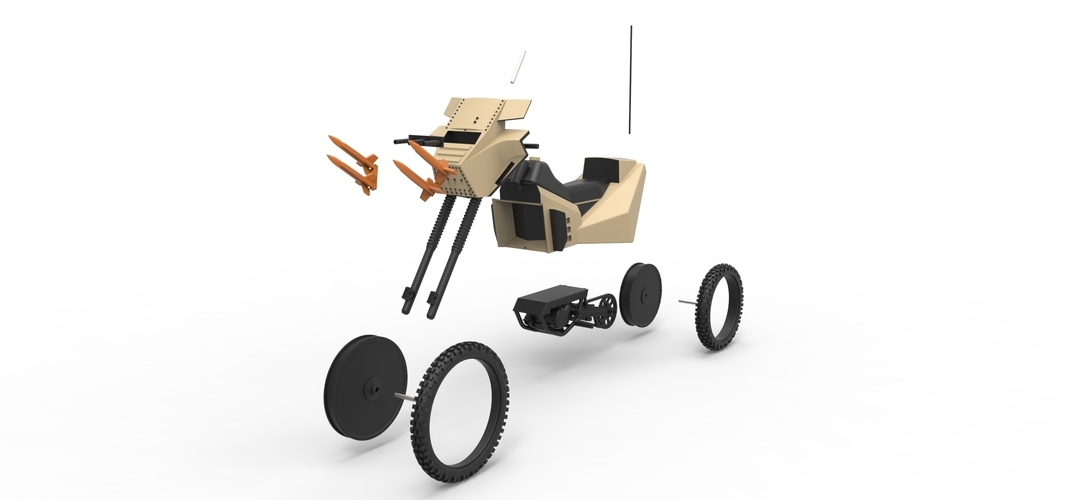 Diecast model Military bike from Megaforce 1982 Scale 1:12 3D Print 248439 Diecast model Military bike from Megaforce 1982 Scale 1:12 3D Print 248439