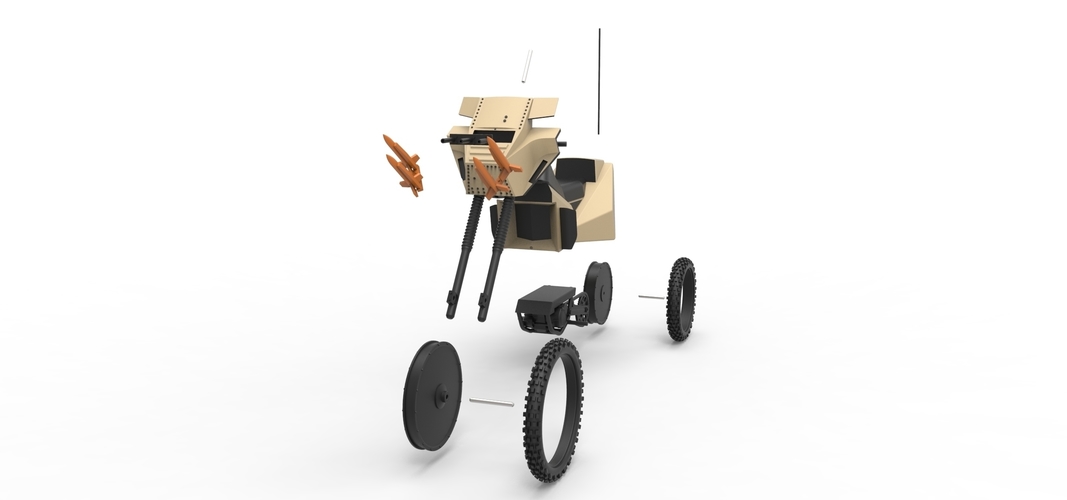 Diecast model Military bike from Megaforce 1982 Scale 1:12 3D Print 248440 Diecast model Military bike from Megaforce 1982 Scale 1:12 3D Print 248440