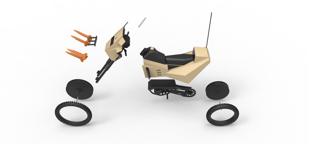 Diecast model Military bike from Megaforce 1982 Scale 1:12 3D Print 248441 Diecast model Military bike from Megaforce 1982 Scale 1:12 3D Print 248441