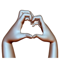 Small Heart sign hands couple in love 3D Printing 248566
