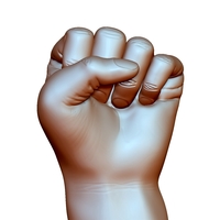 Small Fist hand gesture male knuckle 3D Printing 248593