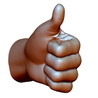 Small Thumb up hand sign gesture male 3D Printing 248657