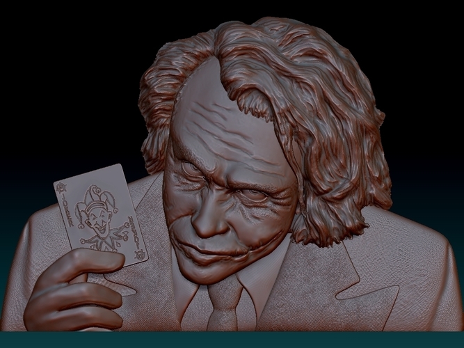 Joker 3d model bas relief - for cnc router or 3D printing 3D Print 248702 Joker 3d model bas relief - for cnc router or 3D printing 3D Print 248702