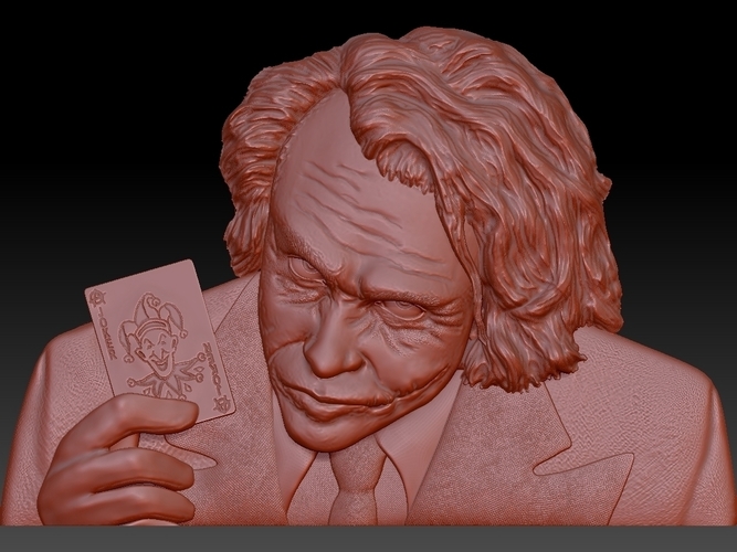 Joker 3d model bas relief - for cnc router or 3D printing 3D Print 248704 Joker 3d model bas relief - for cnc router or 3D printing 3D Print 248704