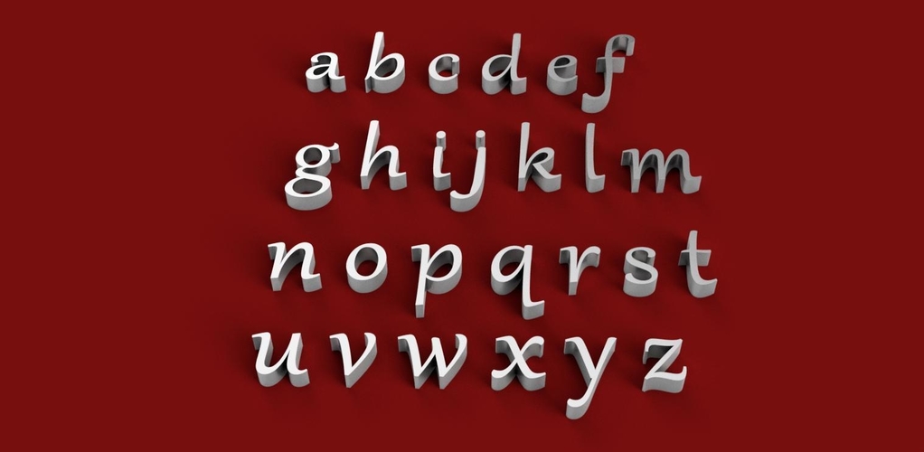 GABRIOLA font uppercase and lowercase 3D letters STL file 3D Print 249076 GABRIOLA font uppercase and lowercase 3D letters STL file 3D Print 249076