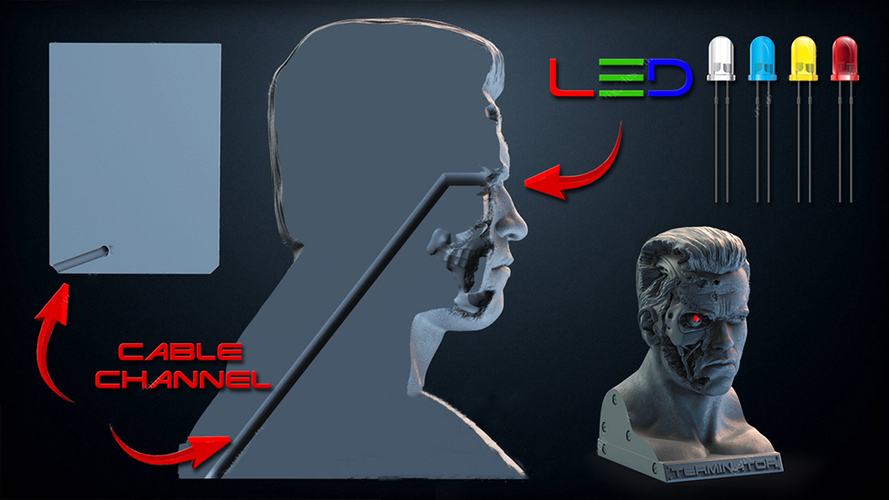 Terminator Arnold Bust 3D Print 249864 Terminator Arnold Bust 3D Print 249864