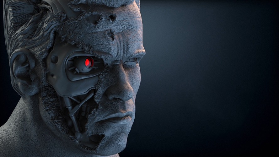 Terminator Arnold Bust 3D Print 249865 Terminator Arnold Bust 3D Print 249865