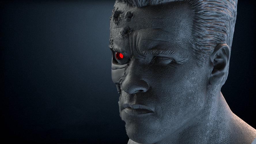 Terminator Arnold Bust 3D Print 249866 Terminator Arnold Bust 3D Print 249866