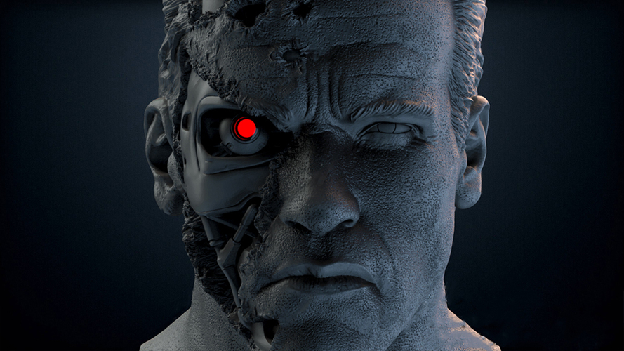 Terminator Arnold Bust 3D Print 249867 Terminator Arnold Bust 3D Print 249867
