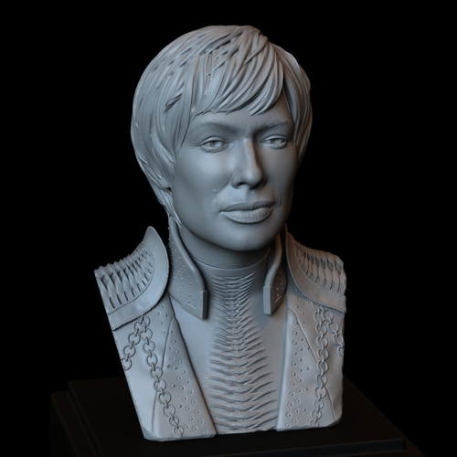 Cersei Lannister of Game of Thrones, portrait, bust, 200 mm tall 3D Print 250103 Cersei Lannister of Game of Thrones, portrait, bust, 200 mm tall 3D Print 250103