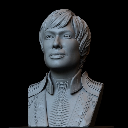 Cersei Lannister of Game of Thrones, portrait, bust, 200 mm tall 3D Print 250104 Cersei Lannister of Game of Thrones, portrait, bust, 200 mm tall 3D Print 250104