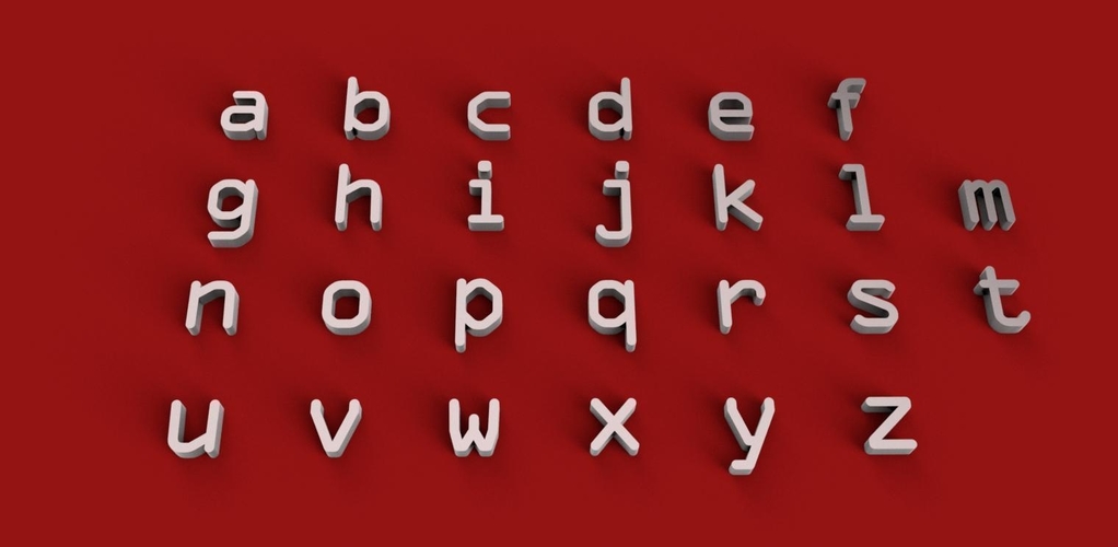OCRA font uppercase and lowercase 3D letters STL file 3D Print 250156 OCRA font uppercase and lowercase 3D letters STL file 3D Print 250156