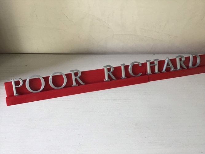 POOR RICHARD font uppercase and lowercase 3D letters STL file 3D Print 250159 POOR RICHARD font uppercase and lowercase 3D letters STL file 3D Print 250159