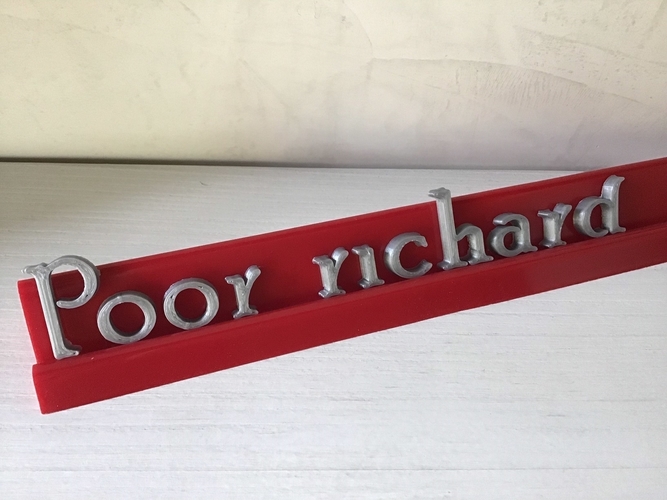 POOR RICHARD font uppercase and lowercase 3D letters STL file 3D Print 250162 POOR RICHARD font uppercase and lowercase 3D letters STL file 3D Print 250162