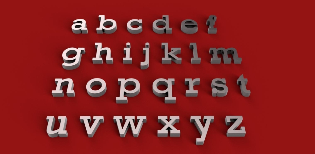 ROCKWELL font uppercase and lowercase 3D letters STL file 3D Print 250169 ROCKWELL font uppercase and lowercase 3D letters STL file 3D Print 250169