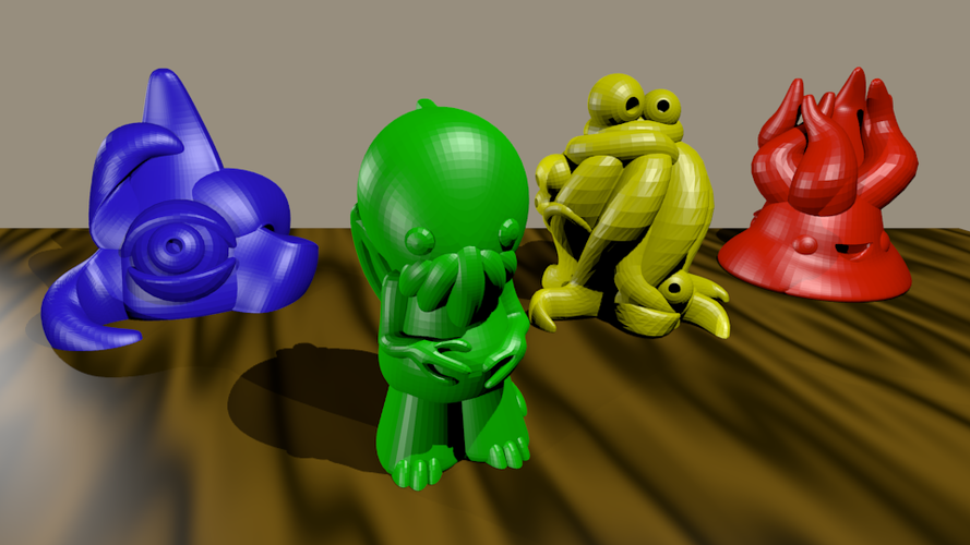 Cute Lovecraft Inspired Pawns 3D Print 2503