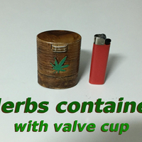 Small Herb container with valve cup opening v2 3D Printing 250395