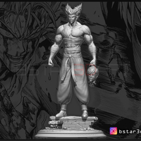 Small ​Garou - One punch Man - Fan Art - Realistic Version 3D Printing 250535