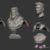 Small Thor Bust Avenger bust - 2 Heads - Infinity war - Endgame  3D Printing 250577