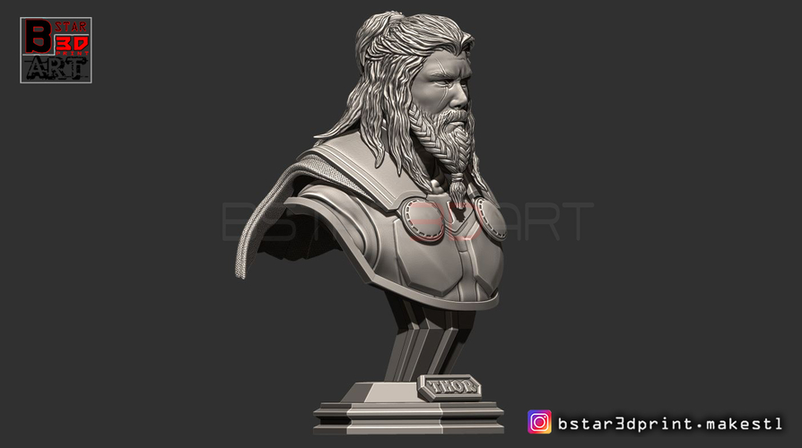 Thor Bust Avenger bust - 2 Heads - Infinity war - Endgame  3D Print 250583