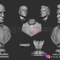 Small Captain America bust - with 2 Heads for bust - from Marvel 3D Printing 250602