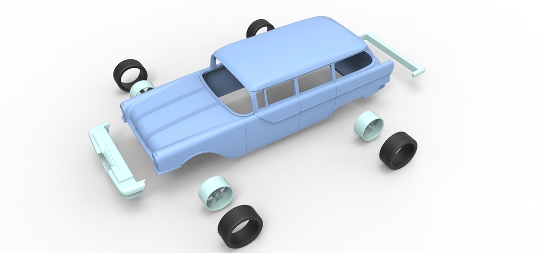 Diecast shell and wheels Pontiac Chieftain 1955 Scale 1 to 24 3D Print 250683 Diecast shell and wheels Pontiac Chieftain 1955 Scale 1 to 24 3D Print 250683