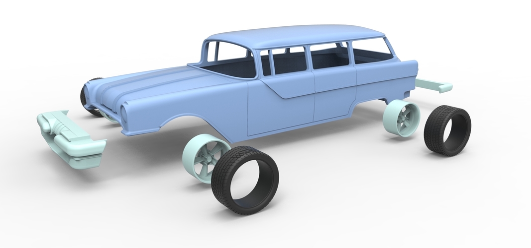 Diecast shell and wheels Pontiac Chieftain 1955 Scale 1 to 24 3D Print 250684 Diecast shell and wheels Pontiac Chieftain 1955 Scale 1 to 24 3D Print 250684