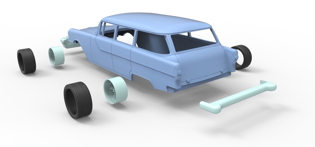 Diecast shell and wheels Pontiac Chieftain 1955 Scale 1 to 24 3D Print 250685 Diecast shell and wheels Pontiac Chieftain 1955 Scale 1 to 24 3D Print 250685