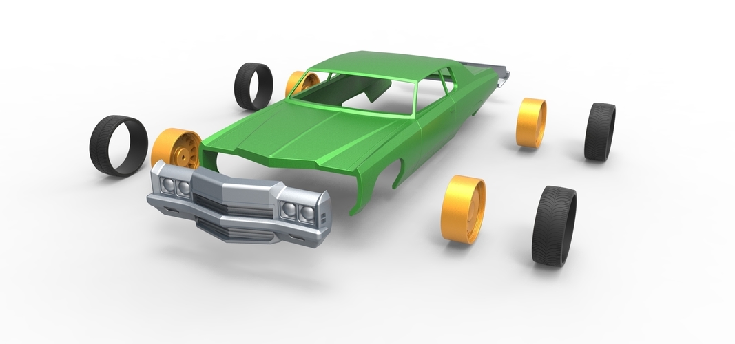 Diecast shell and wheels Impala Scale 1 to 24 3D Print 250810 Diecast shell and wheels Impala Scale 1 to 24 3D Print 250810