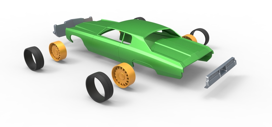Diecast shell and wheels Impala Scale 1 to 24 3D Print 250811 Diecast shell and wheels Impala Scale 1 to 24 3D Print 250811
