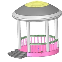 Small Rotunda arbor terrace for 3D printing and assembly 3D Printing 251664