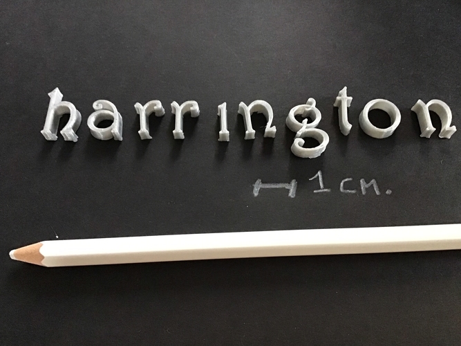 HARRINGTON font lowercase 3D letters STL file 3D Print 251868 HARRINGTON font lowercase 3D letters STL file 3D Print 251868