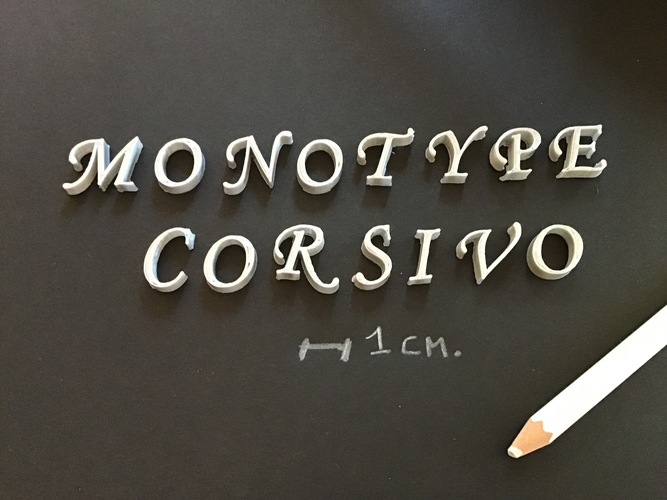 MONOTYPE CORSIVO font uppercase 3D letters STL file 3D Print 251956 MONOTYPE CORSIVO font uppercase 3D letters STL file 3D Print 251956