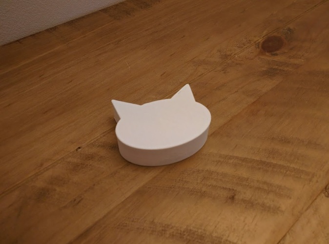 Cat shaped box with divider and small ramp for pills 3D Print 25273