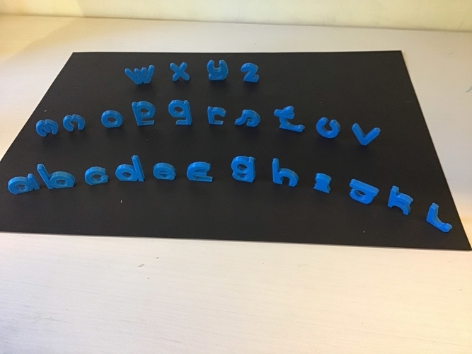 VERTICAL lowercase 3D letters STL file 3D Print 253151 VERTICAL lowercase 3D letters STL file 3D Print 253151